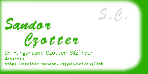 sandor czotter business card